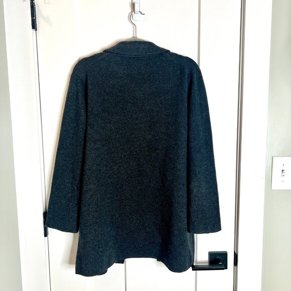 J. Crew Dark Charcoal Gray Merino Wool Sweater Blazer Pocket Academia Preppy XL - Picture 3 of 3